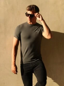 Initial Crew T-Shirt - Charcoal -Blakely 080C CHARCOAL 05LEADD