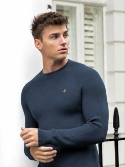 Olton Knit Jumper - Royal Blue -Blakely 1267GKhaki 05D