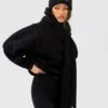 Label Knitted Scarf - Black -Blakely 133BLACK 02LEADD