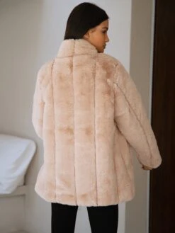 Marlowe Coat - Pink -Blakely 1731PinkFauxFurCoat3D