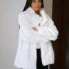 Marlowe Coat - White -Blakely 1731WhiteFauxFurCoat2D