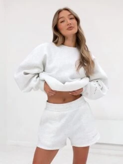 Isabel Oversized Jumper - Marl White & Lilac -Blakely 1846AMarlWhite PaleLilac 03D