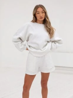 Isabel Oversized Jumper - Marl White & Rust Red 11 Isabel Oversized Jumper - Marl White & Rust Red -Blakely 1846AMarlWhite Rust 03D