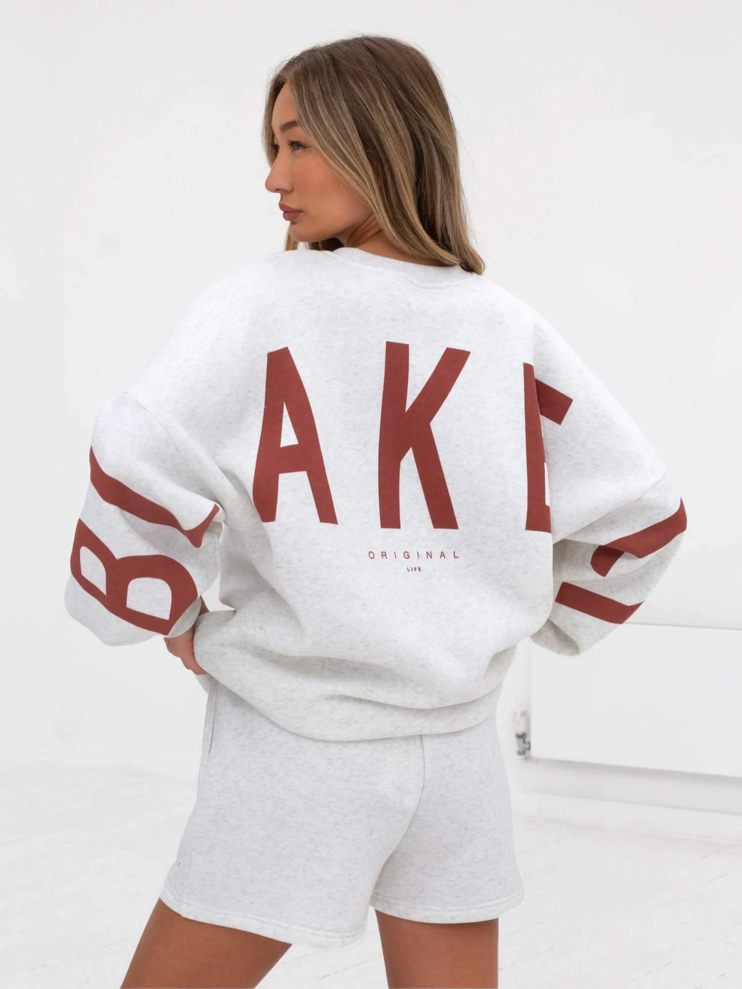 Isabel Oversized Jumper - Marl White & Rust Red 3 Isabel Oversized Jumper - Marl White & Rust Red