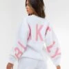 Isabel Oversized Jumper - White & Pink -Blakely 1846AWHITE06LEADD