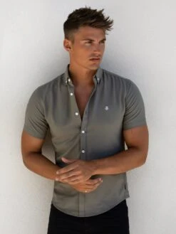 Merrick Short Sleeve Shirt - Khaki Green -Blakely 1855SKHAKID 11