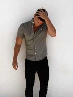 Merrick Short Sleeve Shirt - Khaki Green -Blakely 1855SKHAKID 2