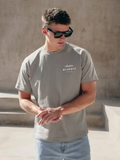 Italia Relaxed T-Shirt - Stone Grey 12 Italia Relaxed T-Shirt - Stone Grey -Blakely 1966MMGREY 01D