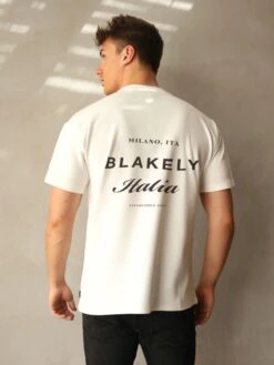 Italia Relaxed T-Shirt - Flat White -Blakely 1966MMWHITE 02D