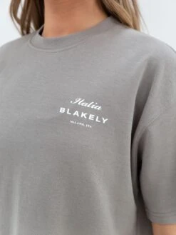 Italia Oversized T-Shirt - Stone Grey -Blakely 196BWGrey 01D