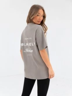Italia Oversized T-Shirt - Stone Grey -Blakely 196BWGrey 02D