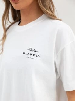 Italia Oversized T-Shirt - Flat White -Blakely 196BWWhite 02D