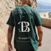 Riviera Initial Relaxed T-Shirt - Dark Green -Blakely 196CDARKGREENLEADD