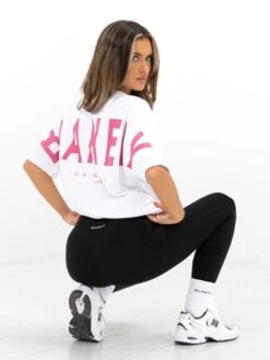 Isabel Oversized T-Shirt - White & Hot Pink -Blakely 196IWWHITE HOTPINK03D