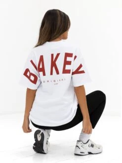 Isabel Oversized T-Shirt - White & Cherry Red -Blakely 196IWWHITE RED01D