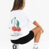 Callie Cherry Oversized T-Shirt - White -Blakely 1999CHERRYLEADD