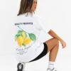 Lia Lemon Oversized T-Shirt - White 2 Lia Lemon Oversized T-Shirt - White -Blakely 1999LEMONLEADD