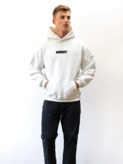 Kobe Italic Relaxed Hoodie - Marl White -Blakely 2011BIMARLHOOD02D