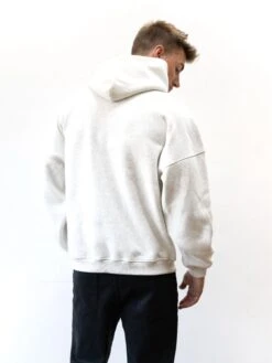 Kobe Italic Relaxed Hoodie - Marl White -Blakely 2011BIMARLHOOD03D