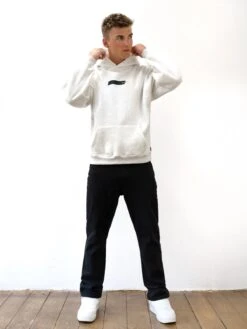 Kobe Italic Relaxed Hoodie - Marl White -Blakely 2011BIMARLHOOD05D