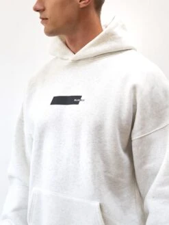 Kobe Italic Relaxed Hoodie - Marl White -Blakely 2011BIMARLHOOD06D