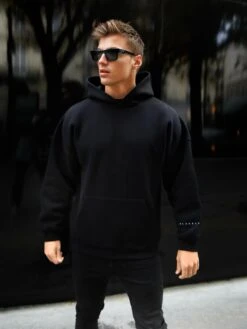 Members Idris Oversized Hoodie - Black & Blue -Blakely 2011MMBlackB 01D