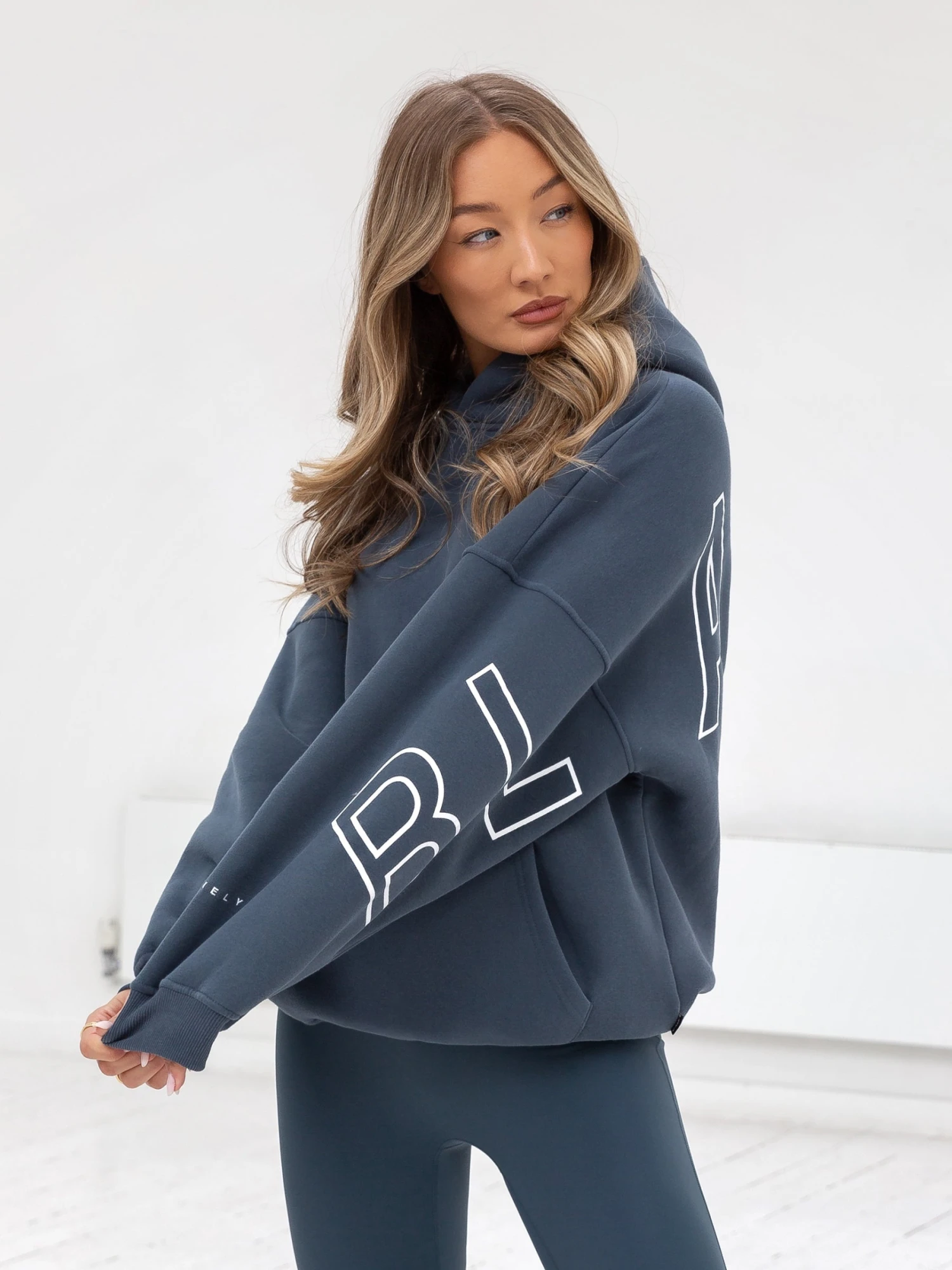 Outline Isabel Oversized Hoodie - Slate Blue 4 Outline Isabel Oversized Hoodie - Slate Blue - Image 2