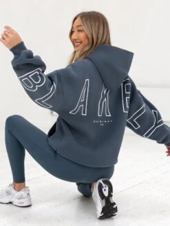 Outline Isabel Oversized Hoodie - Slate Blue 11 Outline Isabel Oversized Hoodie - Slate Blue -Blakely 20120SlateBlue 06D