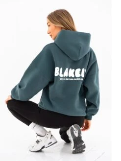Cloud Print Oversized Hoodie - Teal Green -Blakely 2015 1TEAL03D