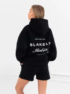 Italia Oversized Hoodie - Black -Blakely 201BWBlack 03D