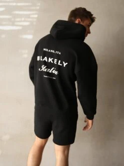 Italia Relaxed Hoodie - Black -Blakely 201MBBlack 01D