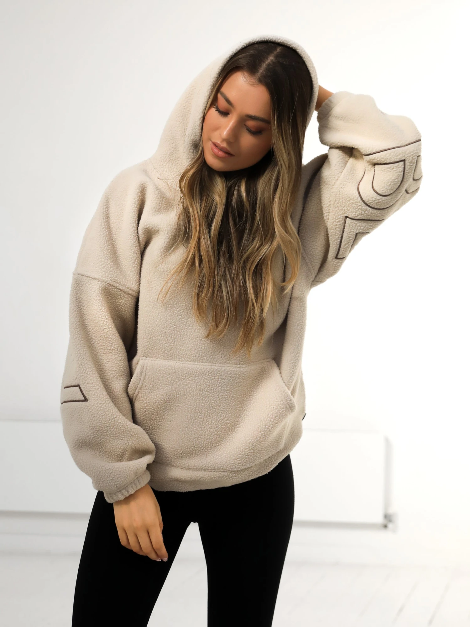 Borg Isabel Oversized Hoodie - Tan 4 Borg Isabel Oversized Hoodie - Tan - Image 2