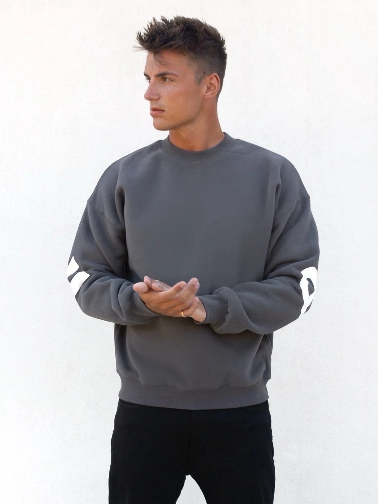 Idris Oversized Jumper - Charcoal 7 Idris Oversized Jumper - Charcoal - Image 5