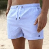 Striped Swim Shorts - Light Blue