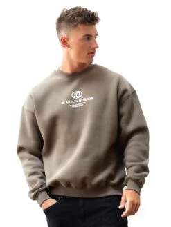 Mercer Relaxed Jumper - Khaki Brown -Blakely 216IMKHAKIGREY05D