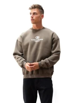 Mercer Relaxed Jumper - Khaki Brown -Blakely 216IMKHAKIGREY06D