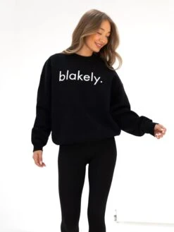 Logo Oversized Jumper - Black -Blakely 216IWBLACKD 1