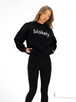 Logo Oversized Jumper - Black -Blakely 216IWBLACKD 3