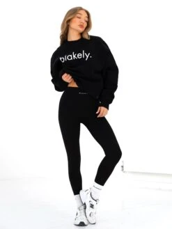 Logo Oversized Jumper - Black -Blakely 216IWBLACKD 4