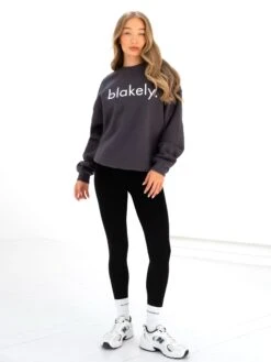 Logo Oversized Jumper - Charcoal -Blakely 216IWCHARCOALD 1