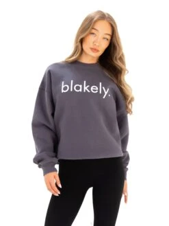 Logo Oversized Jumper - Charcoal -Blakely 216IWCHARCOALD 2