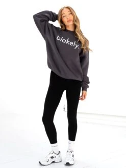 Logo Oversized Jumper - Charcoal -Blakely 216IWCHARCOALD