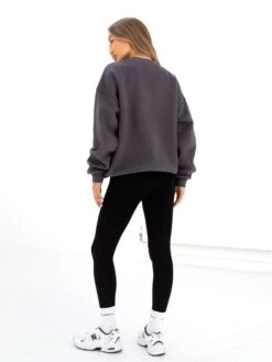 Logo Oversized Jumper - Charcoal -Blakely 216IWCHARCOALD 3