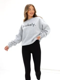 Logo Oversized Jumper - Marl Grey -Blakely 216IWMARLGREYD 1