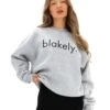 Logo Oversized Jumper - Marl Grey -Blakely 216IWMARLGREYLEADD