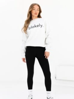 Logo Oversized Jumper - Marl White -Blakely 216IWMARLWHITED 2