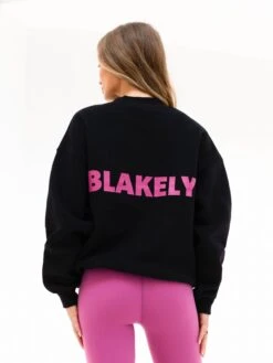 Amelie Oversized Jumper - Black & Pink -Blakely 216PBLACK01D