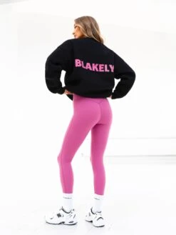Amelie Oversized Jumper - Black & Pink -Blakely 216PBLACK02D