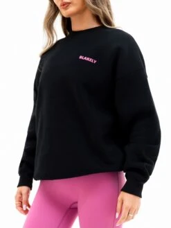 Amelie Oversized Jumper - Black & Pink -Blakely 216PBLACK03D