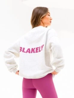 Amelie Oversized Jumper - Marl White & Pink -Blakely 216PMARLWHITE01D